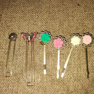 Floral and Butterfly Hair Clip Set